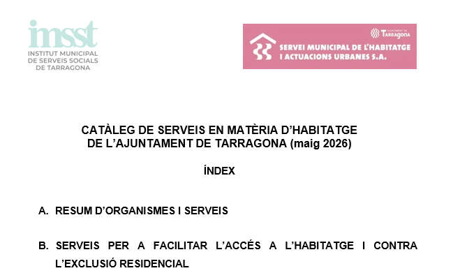 Actualitzat el Catàleg de serveis en habitatge 2026